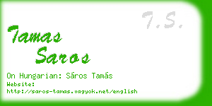 tamas saros business card