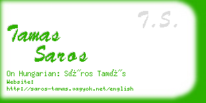 tamas saros business card